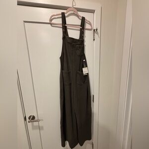 HALARA Dark Olive Wide Leg Overalls Jumpsuit